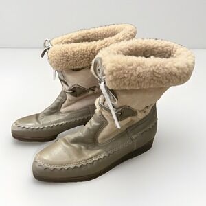 Blondo‎ Women's Snow Boots Gray Sherling Heel, Size 7 Vintage